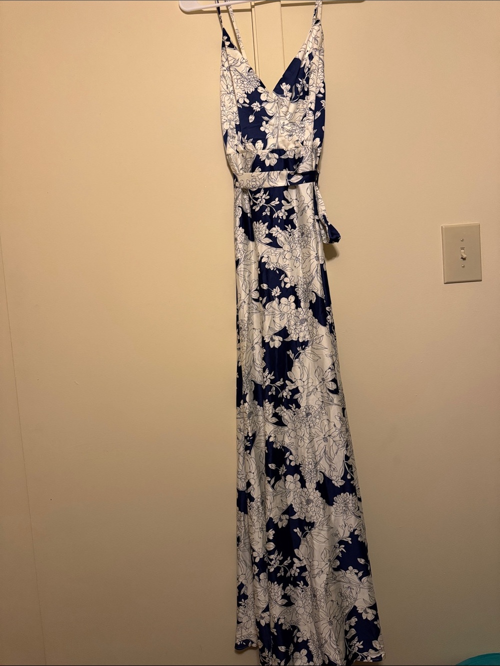 Lulu's Navy and White Floral Elevated Occasion Dress
